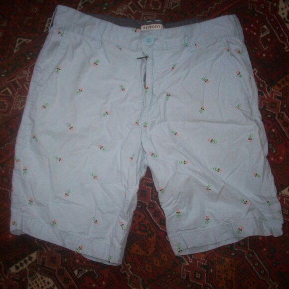 Retrofit Brand MFG Men's Cotton Casual Shorts Size 32 100% Cotton Blue Pineapple - Picture 6 of 8